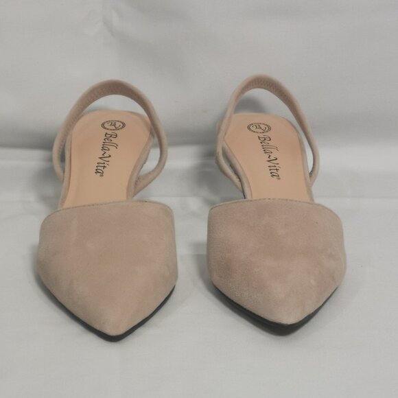 Nude Bella Vita Suede Slingbacks Size 6WW NWOT #36 - Picture 2 of 8